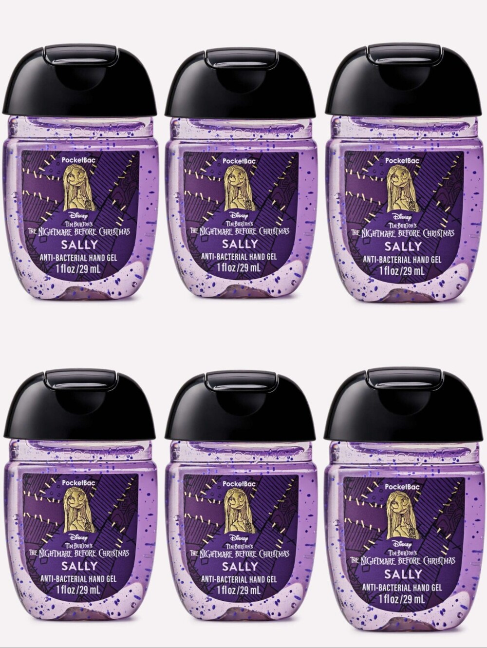 Bath Body Works Sally Nightmare Before Christmas PocketBac Hand Gel Set of 6 NEW